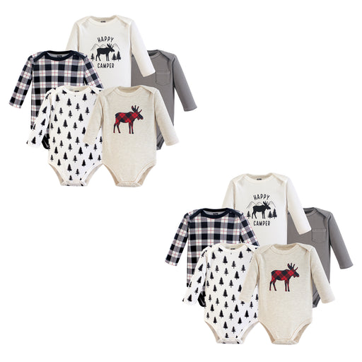 Hudson Baby Cotton Long-Sleeve Bodysuits, Moose 10-Piece