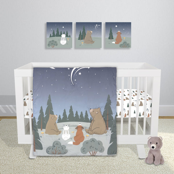 Sammy & Lou Forest Stargazer 4 Piece Crib Bedding Set