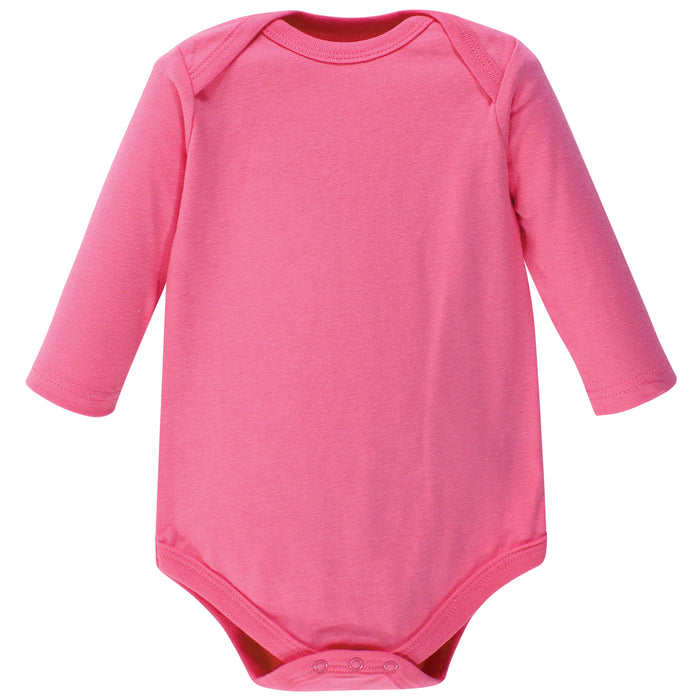 Hudson Baby Infant Girl Cotton Long-Sleeve Bodysuits 5-pack, Bird Cage