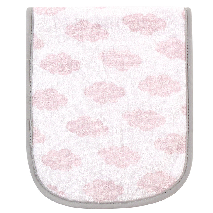 Hudson Baby Infant Girl Cotton Terry Bib and Burp Cloth Set 5 Pack, Dreamer, One Size