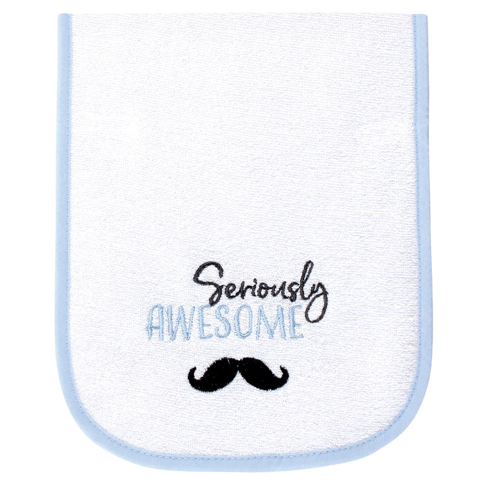 Hudson Baby Infant Boy Cotton Terry Bib and Burp Cloth Set 5 Pack, Seriously Awesome