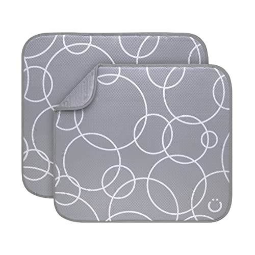 Ubbi Microfiber Dish Drying Mat Pack of 2 Gray Drying Mat
