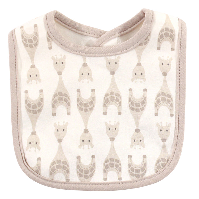 Hudson Baby Infant Cotton Bib and Sock Set 5-Pack, Giraffe, One Size