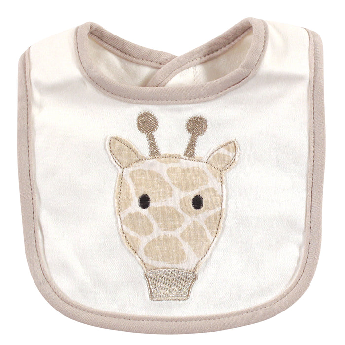 Hudson Baby Infant Cotton Bib and Sock Set 5-Pack, Giraffe, One Size