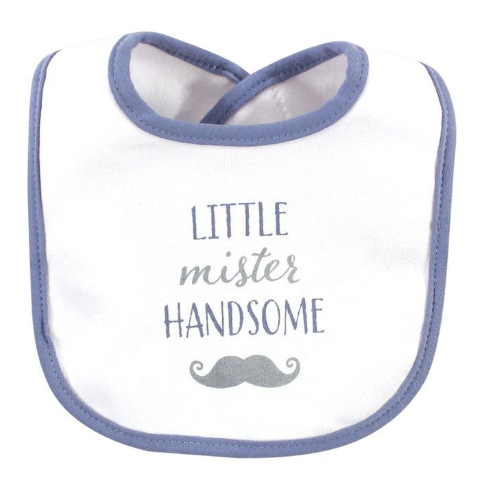 Hudson Baby Infant Boy Cotton Bib and Sock Set 5 Pack, Little Mister Handsome, One Size