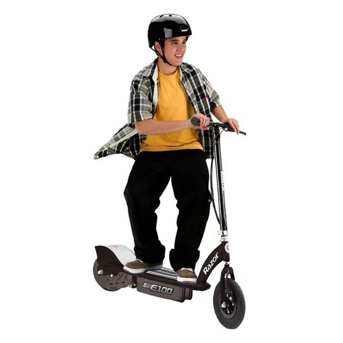 Razor E100 Kids Ride On 24V Motorized Powered Electric Kick Scooter Toy, Black