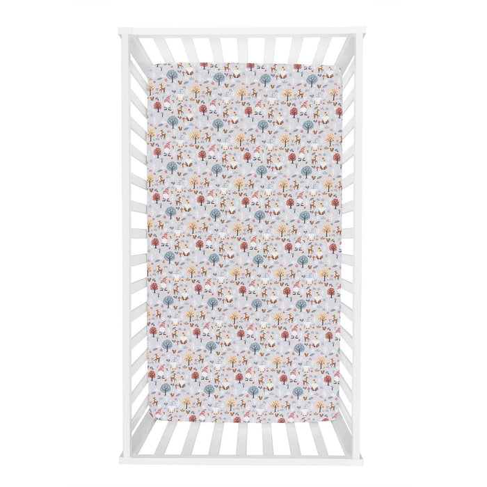 Trend Lab Woodland Gnomes Deluxe Flannel Fitted Crib Sheet