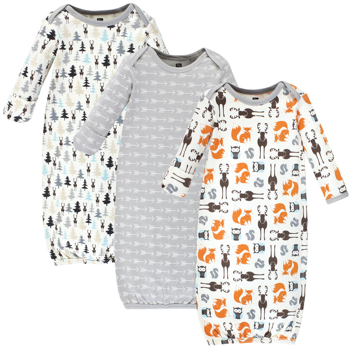 Hudson Baby Infant Boy Cotton Gowns, Gender Neutral Moose 0-6 Months