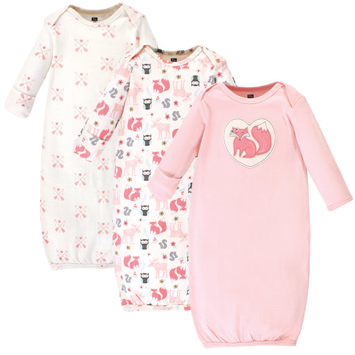 Hudson Baby Infant Girl Cotton Gowns, Girl Woodland