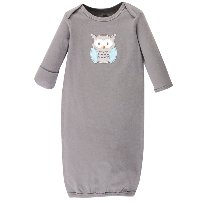 Hudson Baby Infant Gender Neutral Cotton Gowns, Gender Neutral Owl
