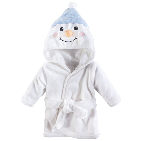 Hudson Baby Infant Plush Animal Bathrobe, Snowman, 0-9 Months