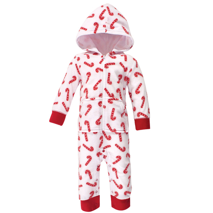 Hudson Baby Infant Girl Fleece Jumpsuits 2 Pack, Sugar Spice