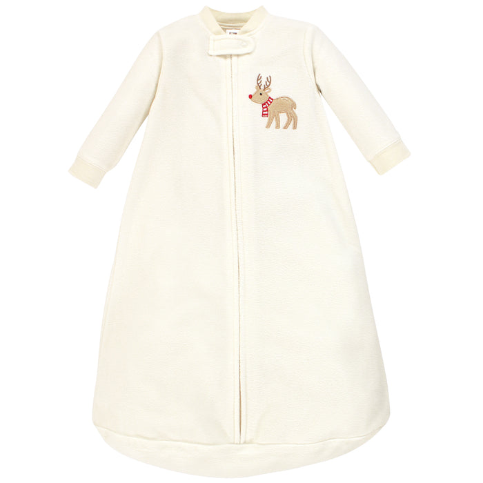 Hudson Baby Infant Long-Sleeve Fleece Sleeping Bag, Reindeer, 0-9 Months