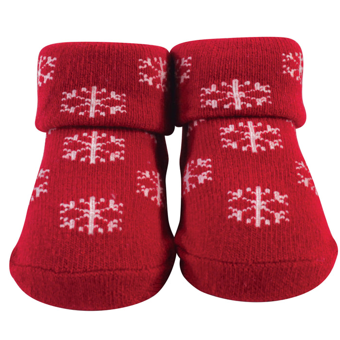 Hudson Baby Infant Girl Socks Boxed Giftset, Christmas Snowflake, One Size
