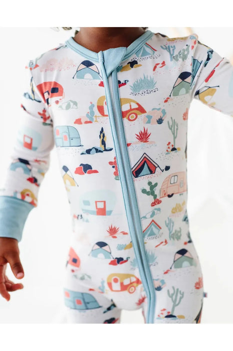 Bird & Bean Bamboo One Piece Zip Pajama - Desert Camper