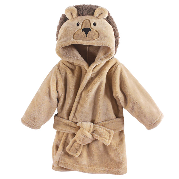 Hudson Baby Infant Plush Animal Bathrobe, Lion, 0-9 Months