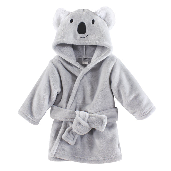 Hudson Baby Infant Plush Animal Face Bathrobe, Koala, 0-9 Months