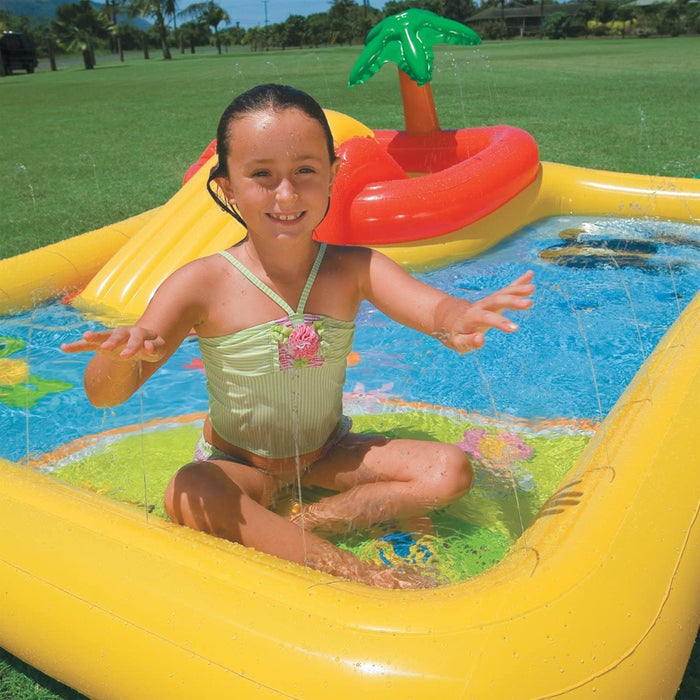 Intex 100" x 77" Inflatable Ocean Play Center Kids Backyard Kiddie Pool & Games