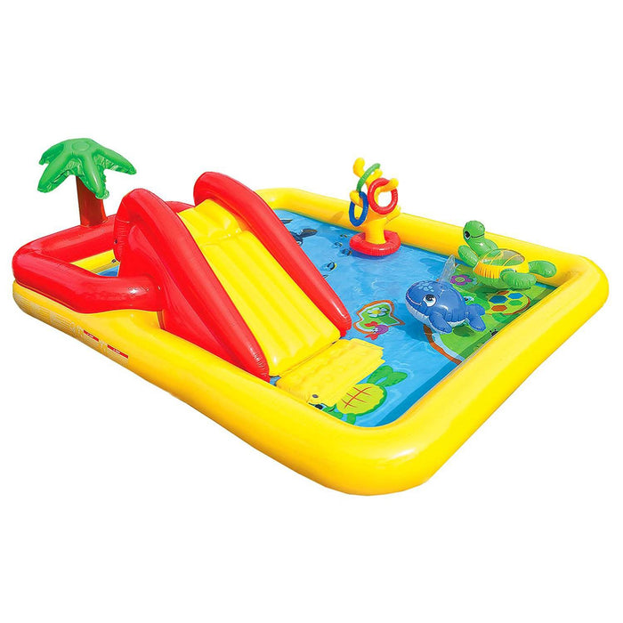 Intex 100" x 77" Inflatable Ocean Play Center Kids Backyard Kiddie Pool & Games