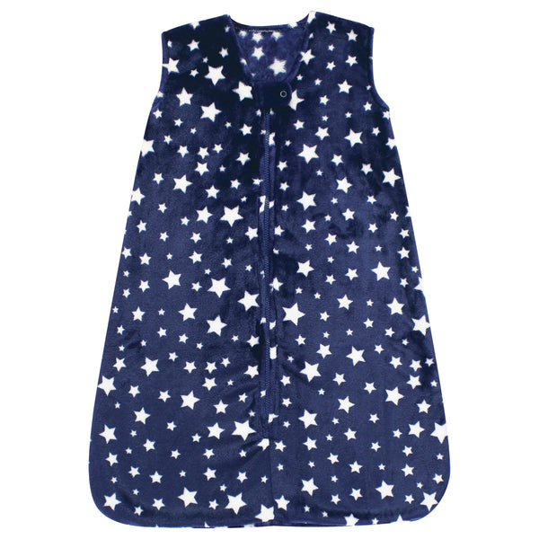 Hudson Baby Plush Sleeping Bag, Sack, Blanket, Navy Stars Sleeveless