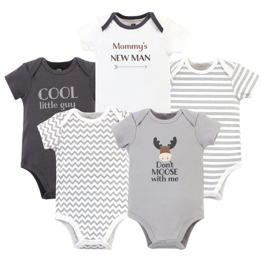 Hudson Baby 5-Pack Cotton Bodysuits, Dont Moose With Me