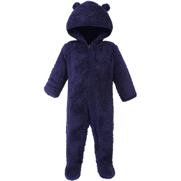 Hudson Baby Faux Shearling Bunting 1 Pack, Navy Bear