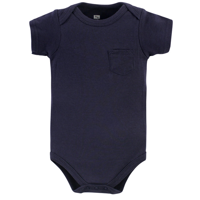 Hudson Baby Infant Boy Cotton Bodysuits 5 Pack, Homeslice
