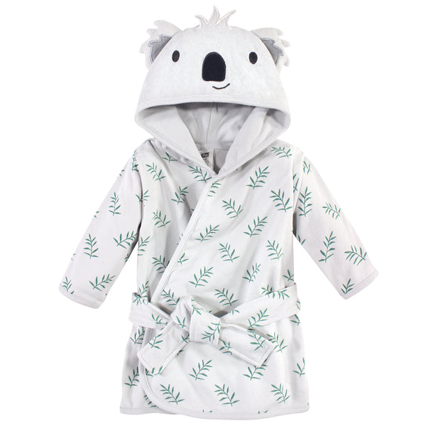 Hudson Baby Infant Gender Neutral Cotton Rich Bathrobe, Koala, 0-9M