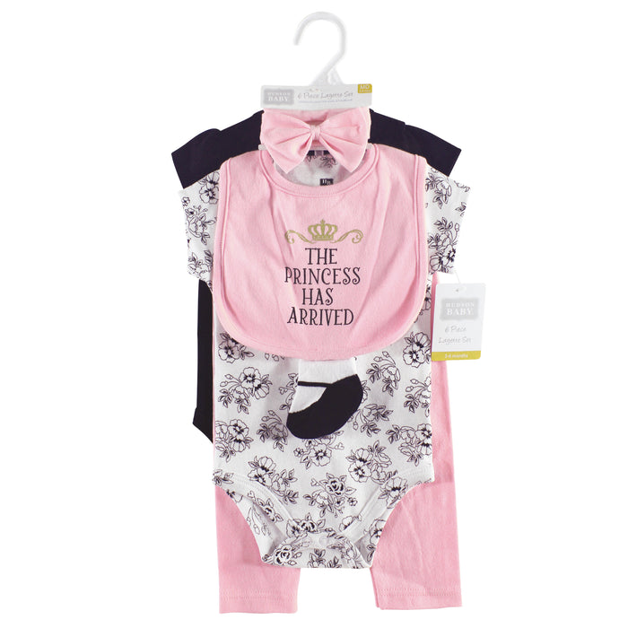 Hudson Baby Infant Girl Cotton Layette Set, Princess