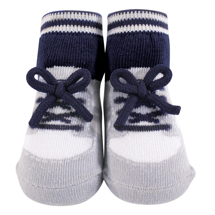 Hudson Baby Infant Boy Socks Boxed Giftset, Blue Sneaker, One Size