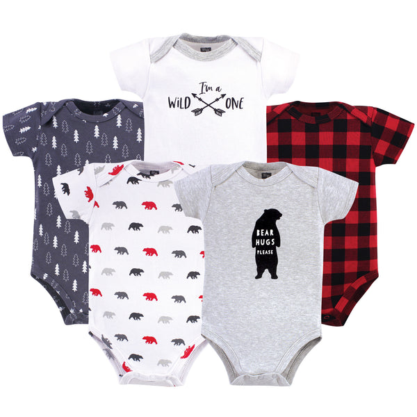 Hudson Baby 5-Pack Cotton Bodysuits, Baby Bear