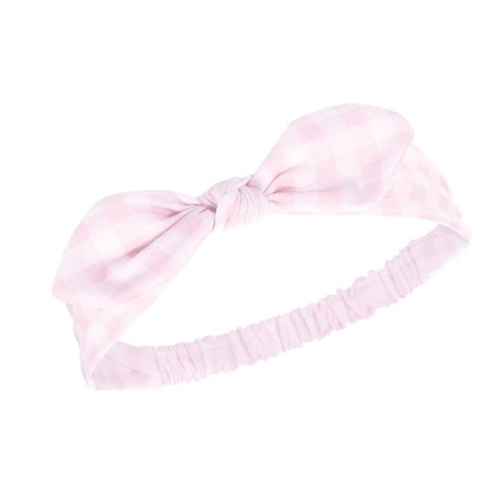 Hudson Baby Infant Girl Headbands 5 Pack, Pink Bandana, 0-24 Months