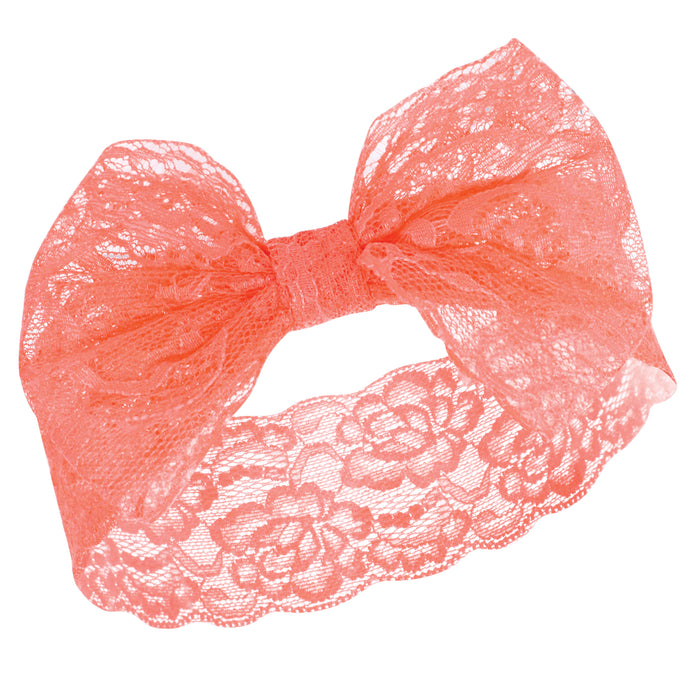 Hudson Baby Infant Girl Headbands 5 Pack, Pink Coral, 0-24 Months