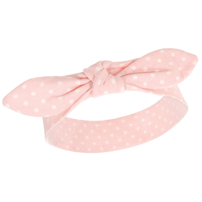 Hudson Baby Infant Girl Cotton Headbands 10-Pack, Pink Navy Floral, 0-24 Months