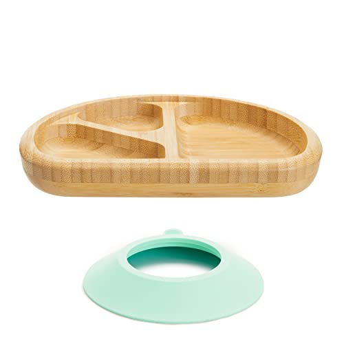 Munchkin® Bambou™ Divided Suction Plate - Eco-Friendly Bamboo Dinnerware for Babies and Toddlers