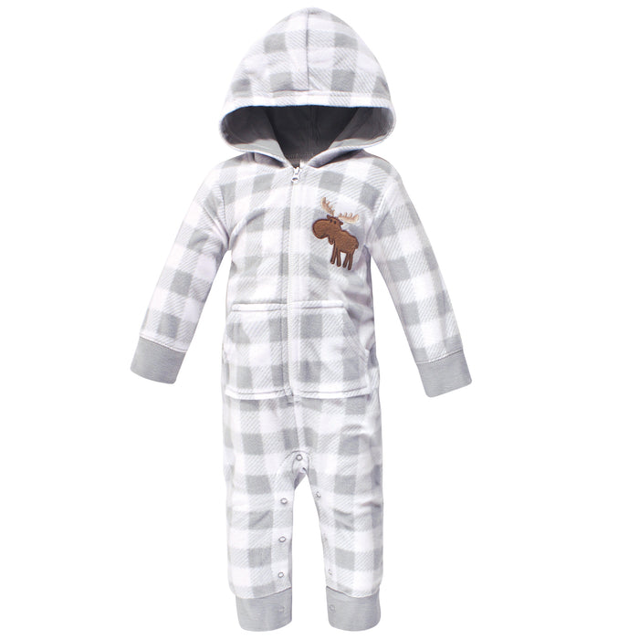 Hudson Baby Infant Boy Fleece Jumpsuits, Coveralls, and Playsuits 2-Pack, Woodland