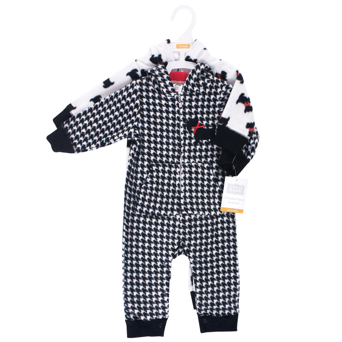 Hudson Baby Infant Girl Fleece Jumpsuits 2 Pack, Scottie Dog