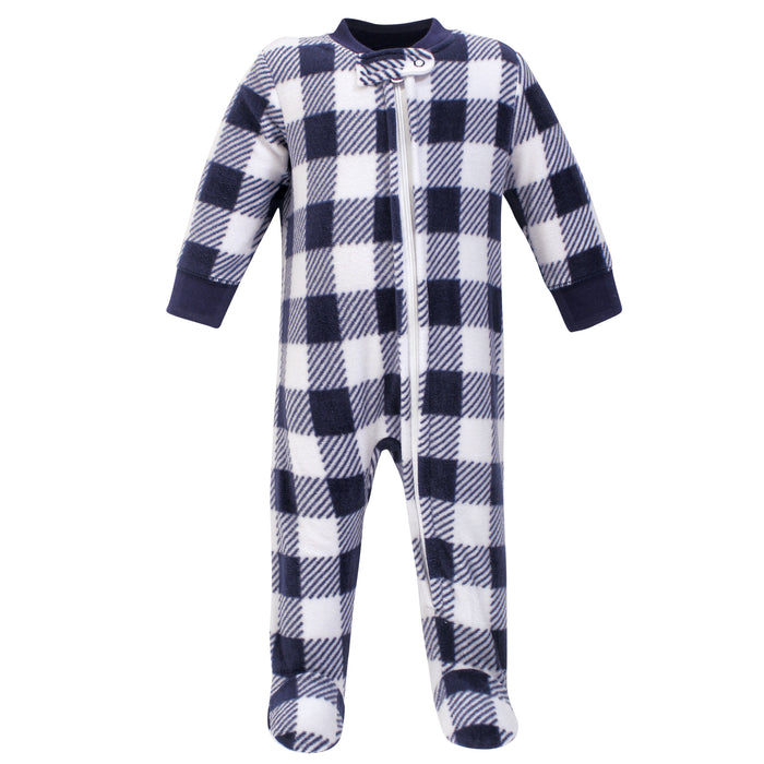 Hudson Baby Infant Boy Fleece Zipper Sleep and Play 2-Pack, Polar Bear
