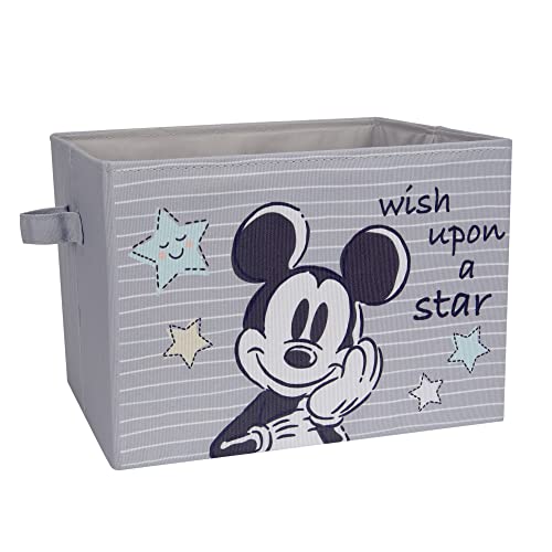 Lambs & Ivy Disney Mickey Mouse Gray Foldable Storage Basket