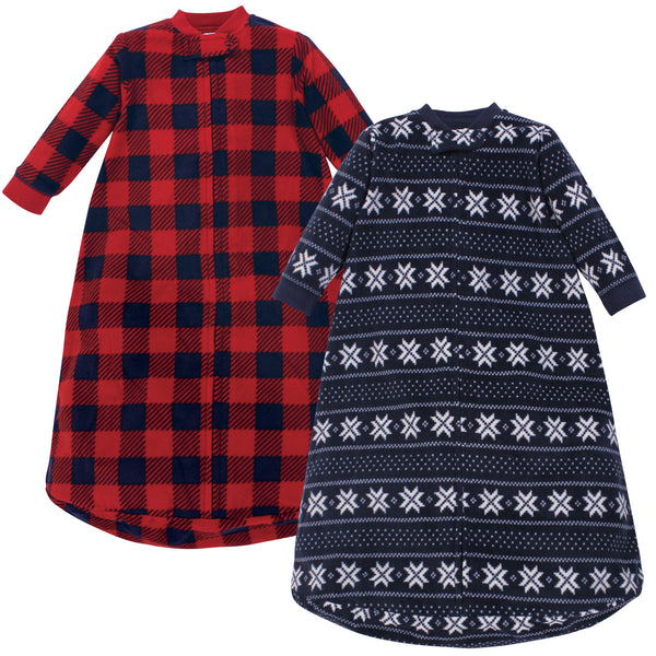 Hudson Baby Infant Boy Long-Sleeve Fleece Wearable Blanket, Sweater Plaid