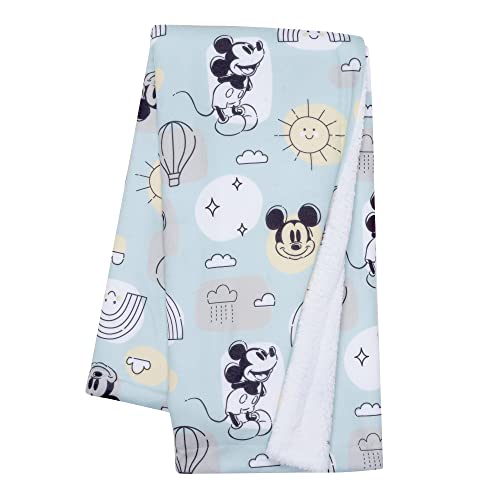 Lambs & Ivy Disney Baby Classic Mickey Mouse Blue/White Baby Blanket