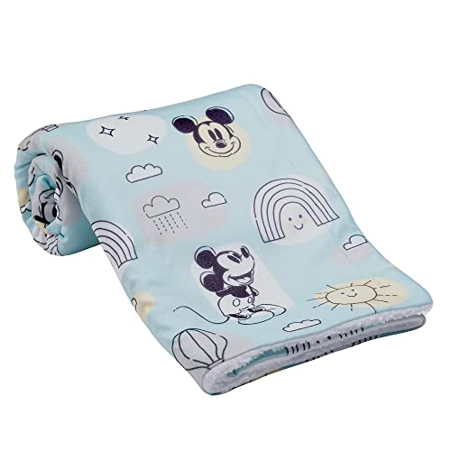 Lambs & Ivy Disney Baby Classic Mickey Mouse Blue/White Baby Blanket