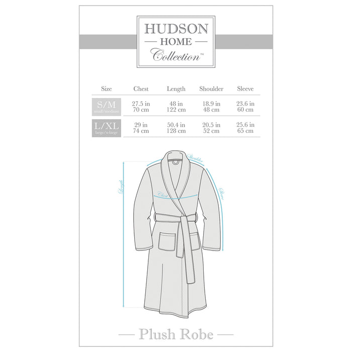 Hudson Home Collection Men's/Boy Shawl Collar Plush Robe, Navy