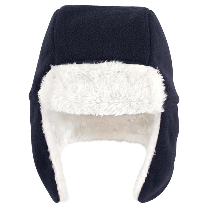 Hudson Baby Infant Boy Trapper Hat, Mitten and Bootie Set, Navy