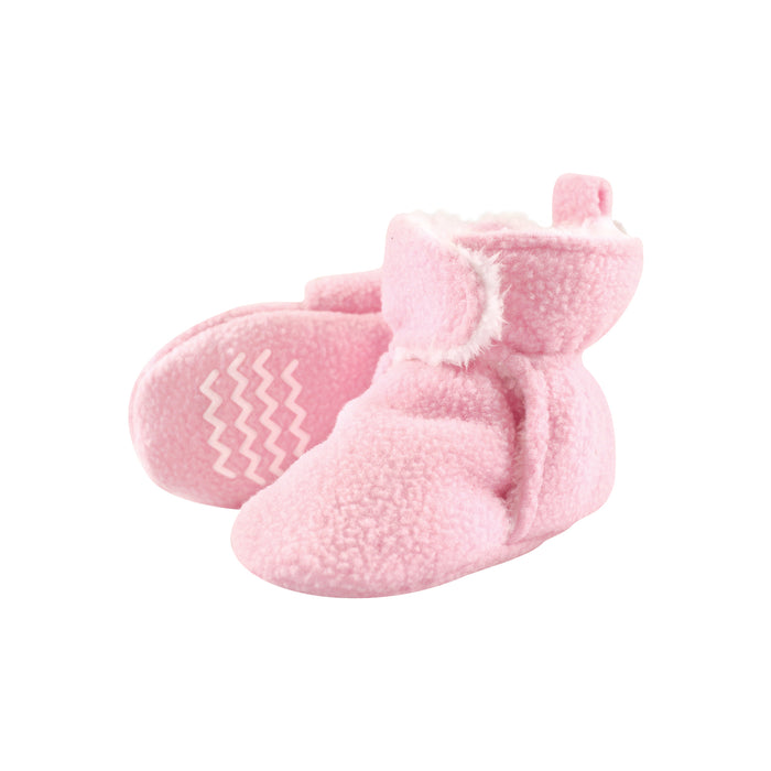 Hudson Baby Infant Girl Trapper Hat, Mitten and Bootie Set, Light Pink