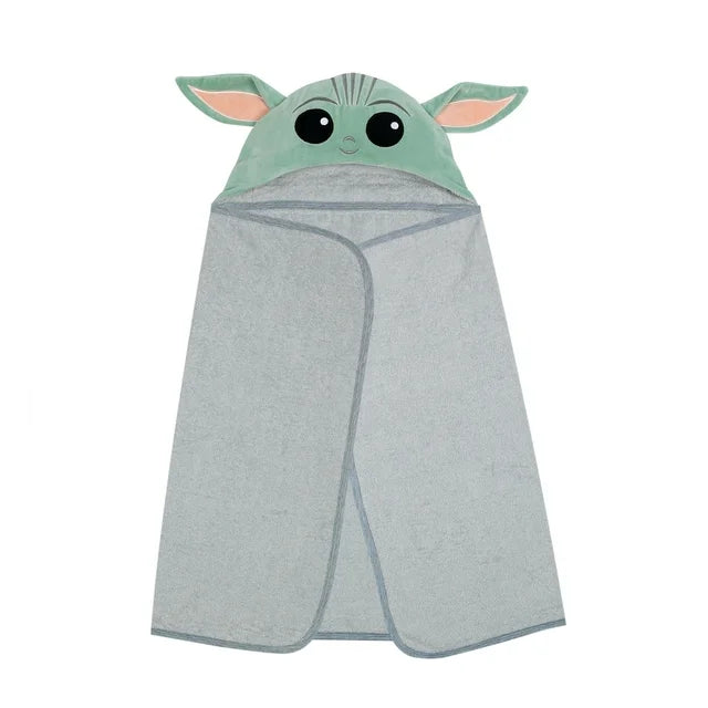 Lambs & Ivy Star Wars the Child/Baby Yoda/Grogu Gray Hooded Bath Towel
