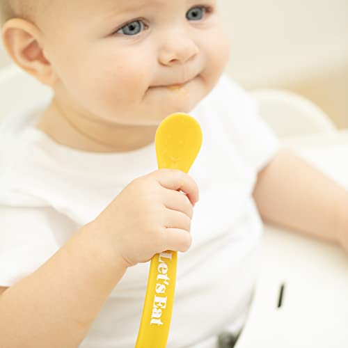 Bella Tunno Wonder Spoons - Soft Baby Spoon Set Safe for Baby, Yellow