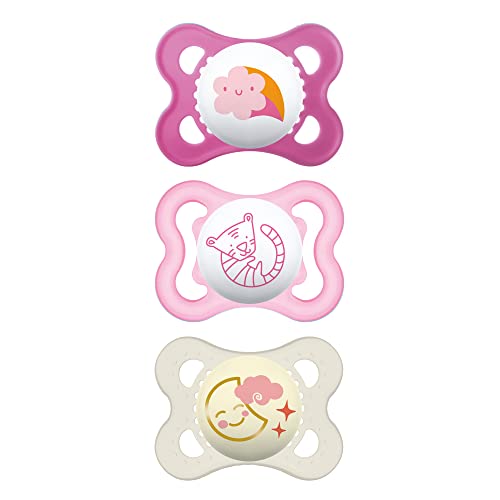 MAM Baby Pacifier, 0-6 Months, Girl, 3 Pack