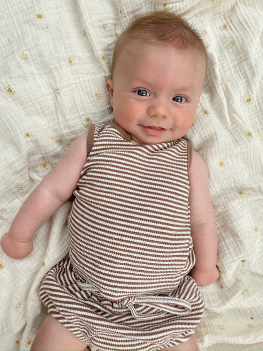 Winnie + Crew Tatum Sleeveless Set in Brown with Bloomers