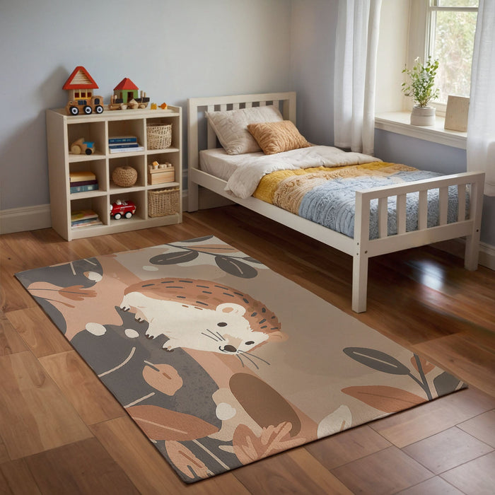 TeepeeJoy Kids and Nursery Hedgehog Area Rug - Hedgy Hideaway